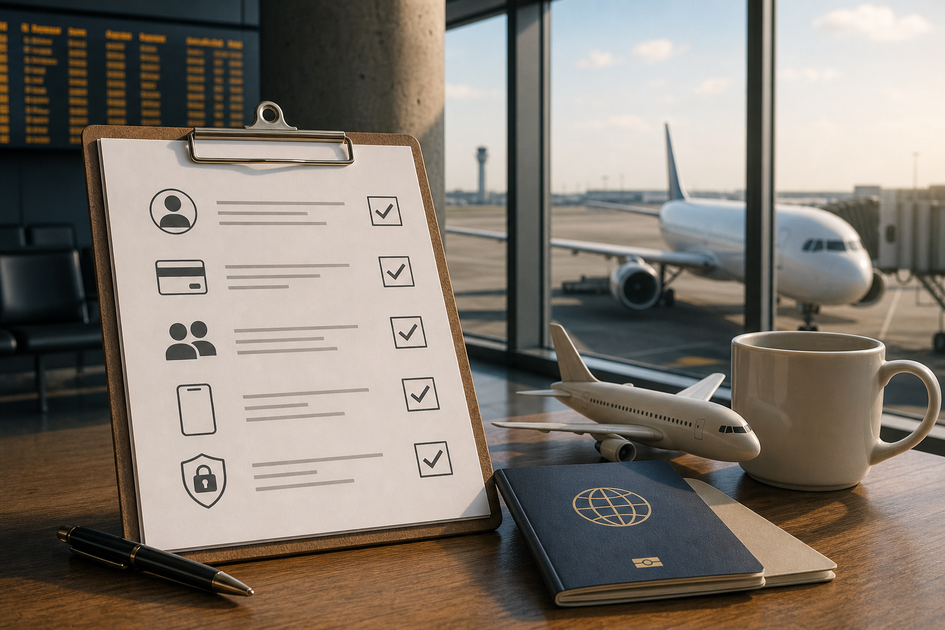 Checklist block listing pre-flight items like accounts, backup admin, screenshots, privacy forms, review-response contact, and 30-day SLA.