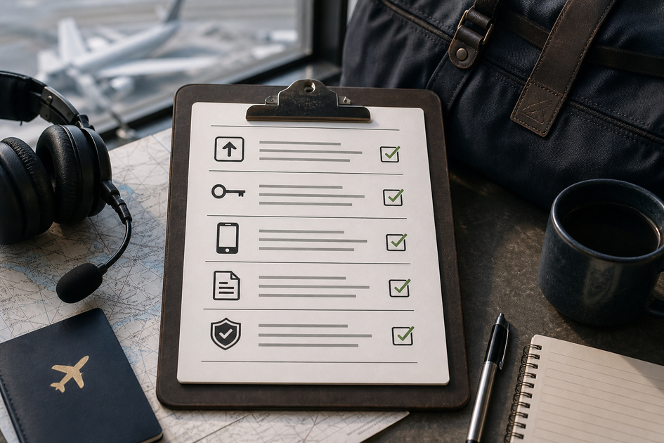 Checklist block listing final pre-launch actions such as version bump, credential backup, screenshots, privacy policy, smoke tests, and backups.